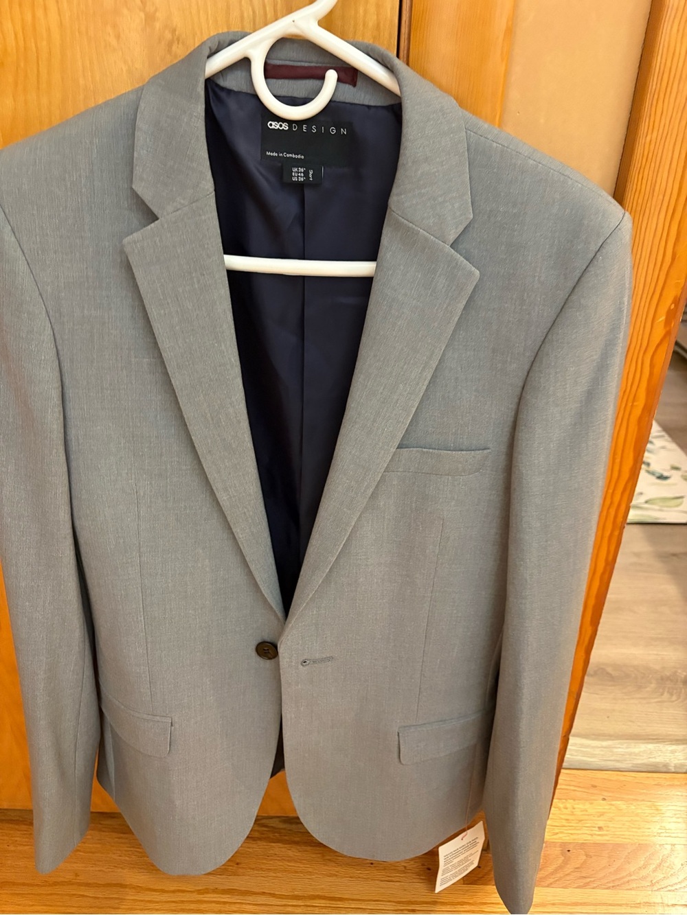 ASPS Men's Light Gray Single-Breasted Blazer and suit pants